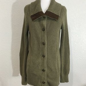 Ralph Lauren Cardigan Medium Faux Suede Patches